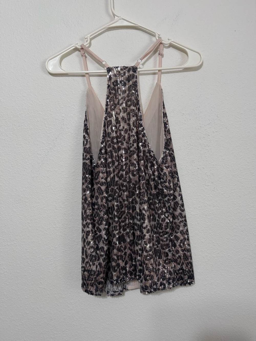 ChicMe Leopard Print Sequin Racerback Tank Top Small - Picture 6 of 9